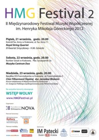 HMG Festival 2 - II Międzynarodowy Festiwal Muzyki Współczesnej im. H.M.Góreckiego