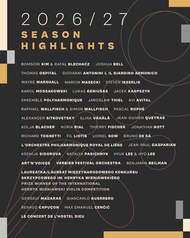 Poster promoting the NFM's 2026/27 concert season