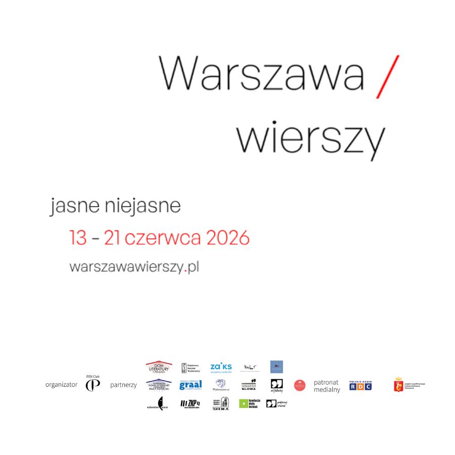 Poster promoting the 4th "Warszawa Wierszy" Festival