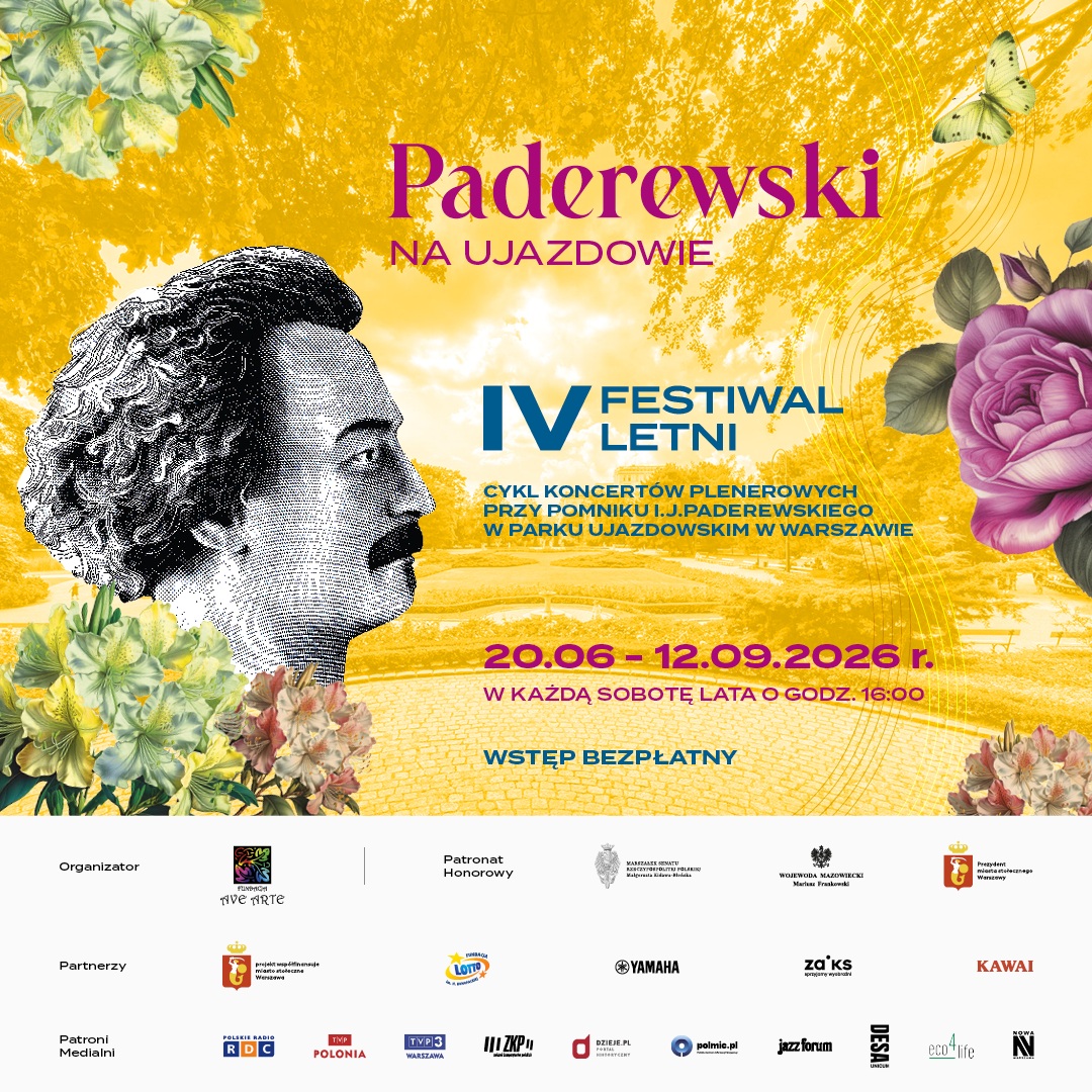 Poster promoting the 4th International Festival "Paderewski at Ujazdów"