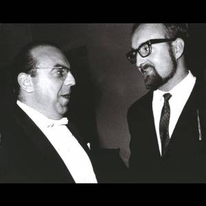 Siegfried Palm i Krzysztof Penderecki podczas rozmowy w kuluarach Filharmonii Narodowej. © Andrzej Zborski