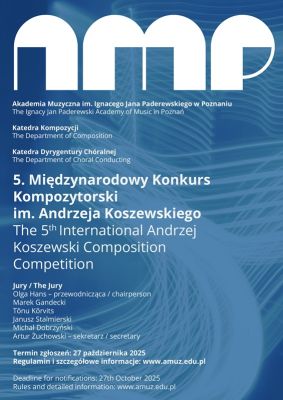 5th Andrzej Koszewski International Composers’ Competition