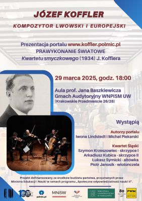 "Józef Koffler – Lviv and European Composer": portal presentation and world premiere!