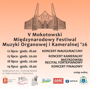 Grafika promująca V Mokotowski Międzynarodowy Festiwal Muzyki Organowej i Kameralnej