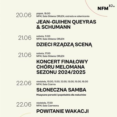 Powitanie wakacji przez chóry dziecięce NFM