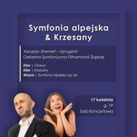 Grafika promująca koncert "Symfonia alpejska & Krzesany" w Filharmonii Śląskiej