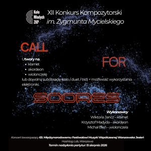 Grafika promująca XII Konkurs Kompozytorski im. Zygmunta Mycielskiego
