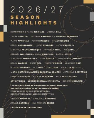 The National Forum of Music announced the 2026/27 concert season
