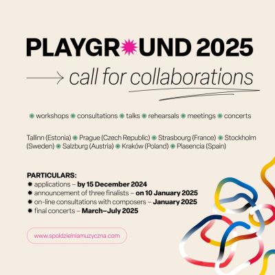 IV "Playground": warsztaty, konsultacje, próby, spotkania i koncerty Spółdzielni Muzycznej Contemporary Ensemble