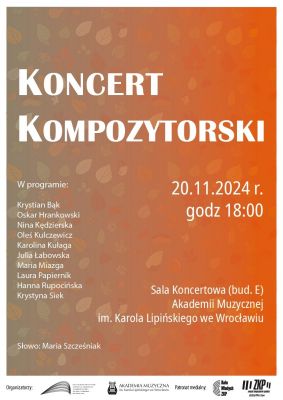 Koncert Kompozytorski w Akademii Muzycznej im. Karola Lipińskiego