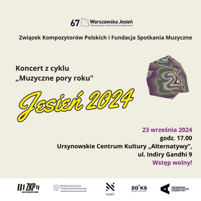 Koncert  z cyklu "Muzyczne pory roku” - Jesień 2024