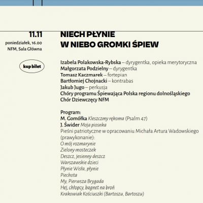 Niech płynie w niebo gromki śpiew 11 listopada!